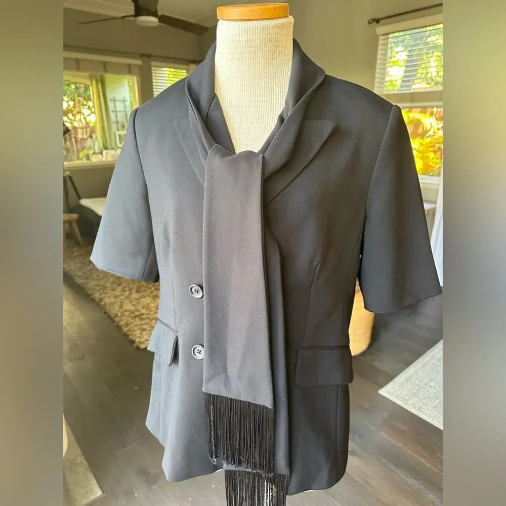 Pink Tartan black jacket, size 10